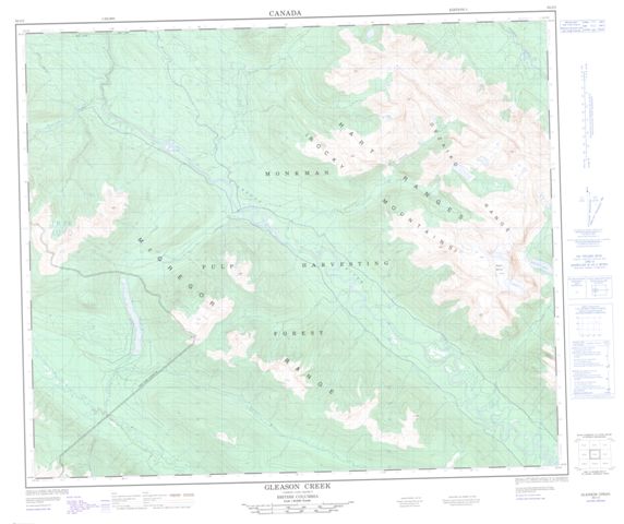 Gleason Creek Topographic Paper Map 093I03 at 1:50,000 scale