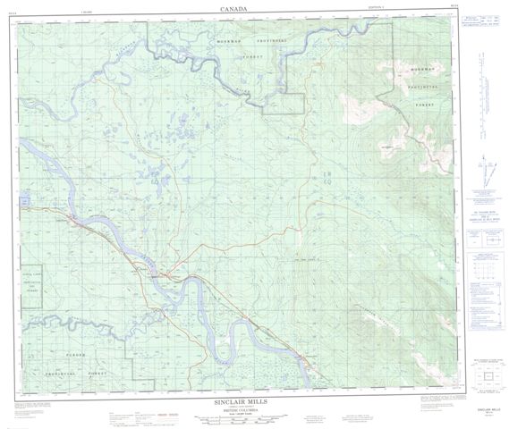Sinclair Mills Topographic Paper Map 093I04 at 1:50,000 scale