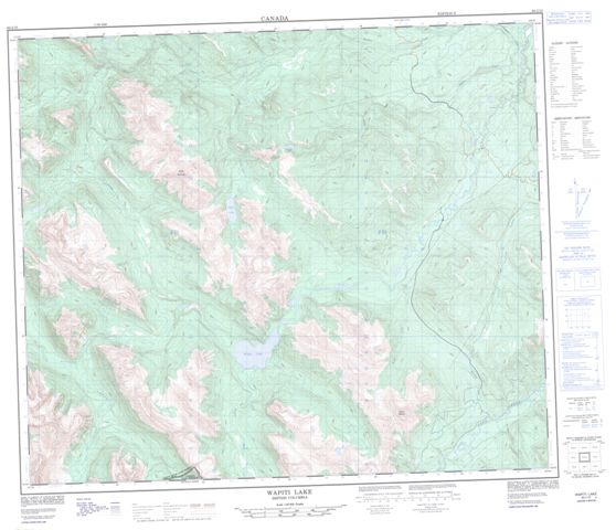 Wapiti Lake Topographic Paper Map 093I10 at 1:50,000 scale