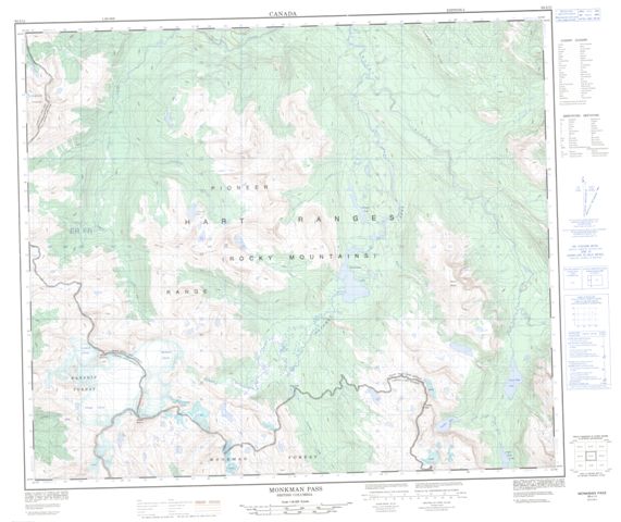 Monkman Pass Topographic Paper Map 093I11 at 1:50,000 scale
