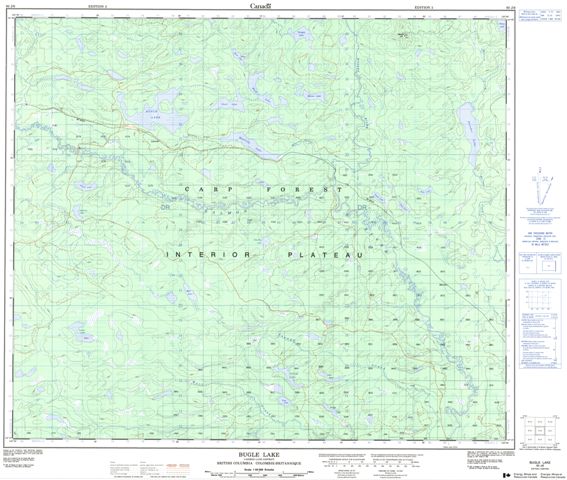 Bugle Lake Topographic Paper Map 093J06 at 1:50,000 scale