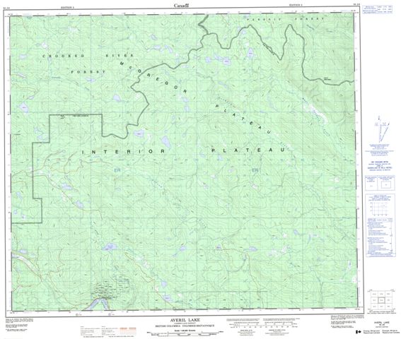 Averil Lake Topographic Paper Map 093J08 at 1:50,000 scale