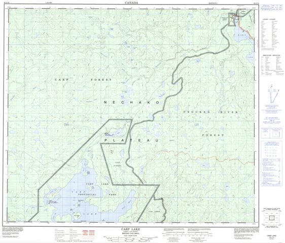 Carp Lake Topographic Paper Map 093J14 at 1:50,000 scale