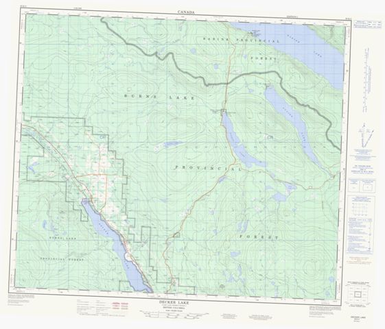 Decker Lake Topographic Paper Map 093K05 at 1:50,000 scale