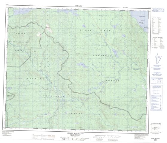 Shass Mountain Topographic Paper Map 093K07 at 1:50,000 scale