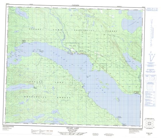 Stuart Lake Topographic Paper Map 093K10 at 1:50,000 scale