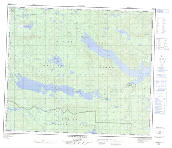 Cunningham Lake Topographic Paper Map 093K11 at 1:50,000 scale