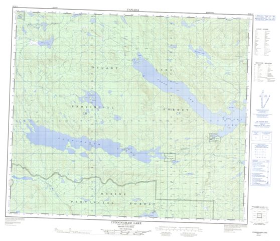 Cunningham Lake Topographic Paper Map 093K11 at 1:50,000 scale