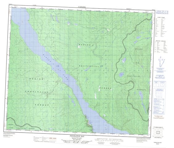 Pendleton Bay Topographic Paper Map 093K12 at 1:50,000 scale