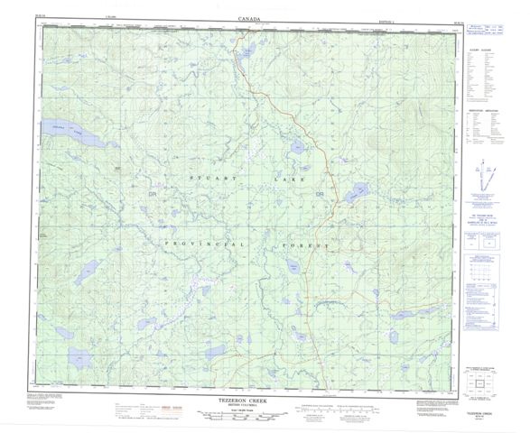 Tezzeron Creek Topographic Paper Map 093K16 at 1:50,000 scale