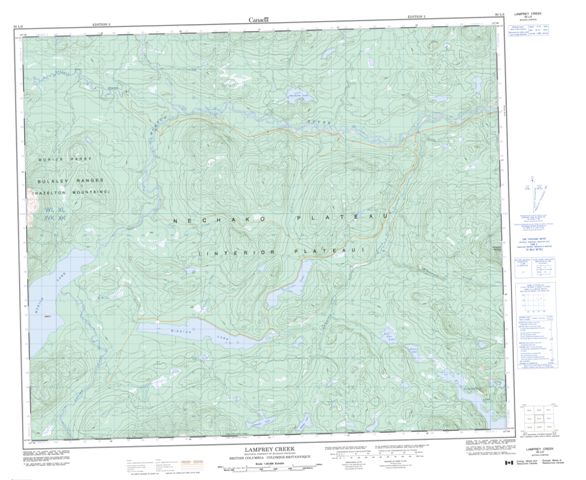 Lamprey Creek Topographic Paper Map 093L03 at 1:50,000 scale