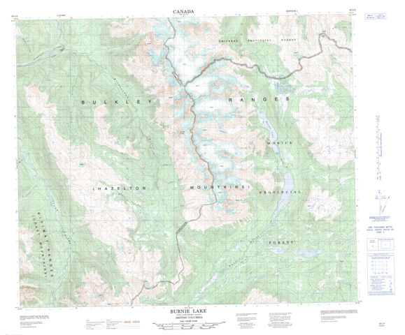 Burnie Lake Topographic Paper Map 093L05 at 1:50,000 scale