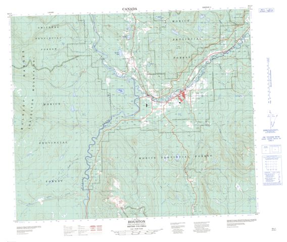 Houston Topographic Paper Map 093L07 at 1:50,000 scale