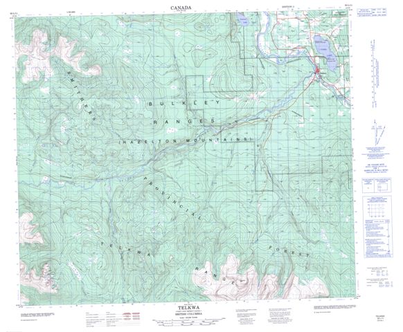 Telkwa Topographic Paper Map 093L11 at 1:50,000 scale