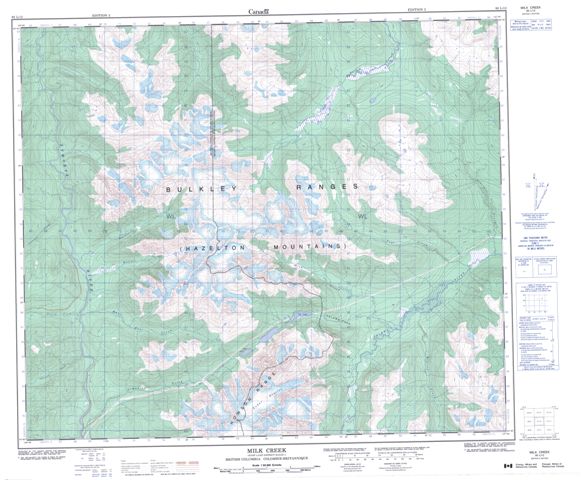 Milk Creek Topographic Paper Map 093L12 at 1:50,000 scale