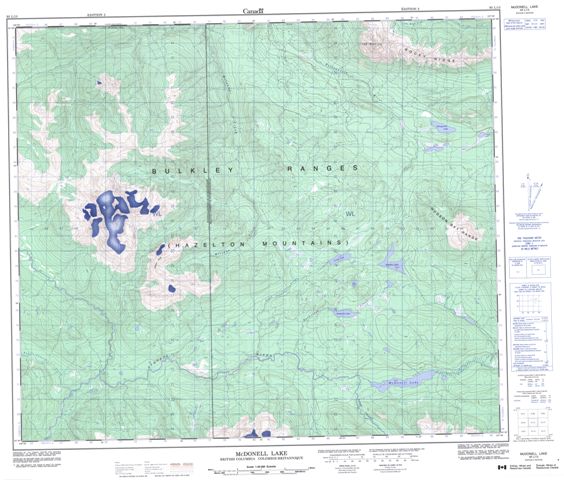 Mcdonell Lake Topographic Paper Map 093L13 at 1:50,000 scale