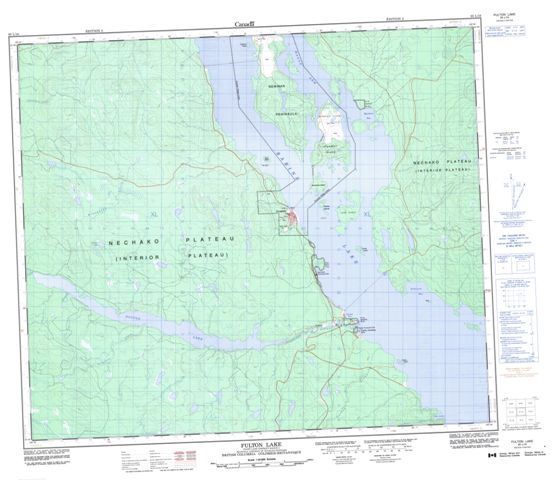 Fulton Lake Topographic Paper Map 093L16 at 1:50,000 scale