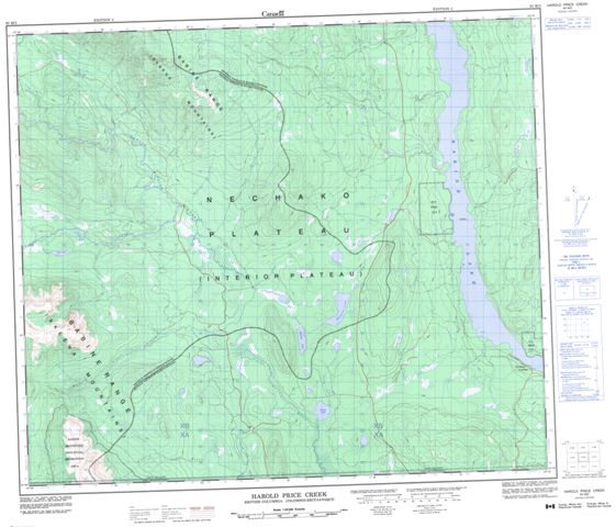 Harold Price Creek Topographic Paper Map 093M02 at 1:50,000 scale