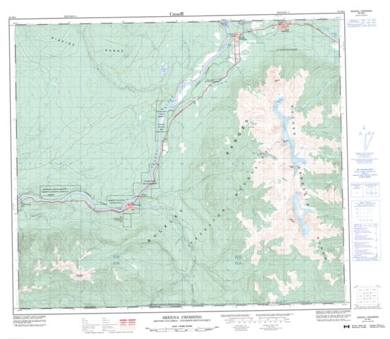 Skeena Crossing Topographic Paper Map 093M04 at 1:50,000 scale