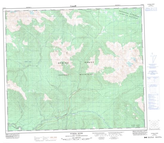 Suskwa River Topographic Paper Map 093M06 at 1:50,000 scale