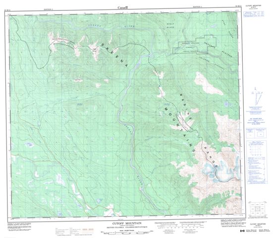 Cutoff Mountain Topographic Paper Map 093M12 at 1:50,000 scale