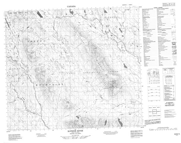 Kotsine River Topographic Paper Map 093M15 at 1:50,000 scale