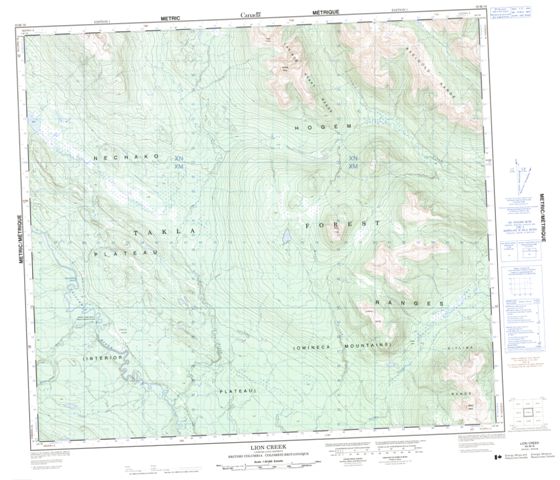 Lion Creek Topographic Paper Map 093M16 at 1:50,000 scale