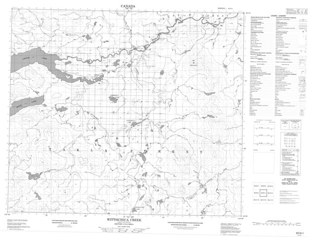 Wittsichica Creek Topographic Paper Map 093N01 at 1:50,000 scale