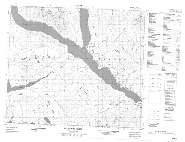 Sakeniche River Topographic Paper Map 093N04 at 1:50,000 scale