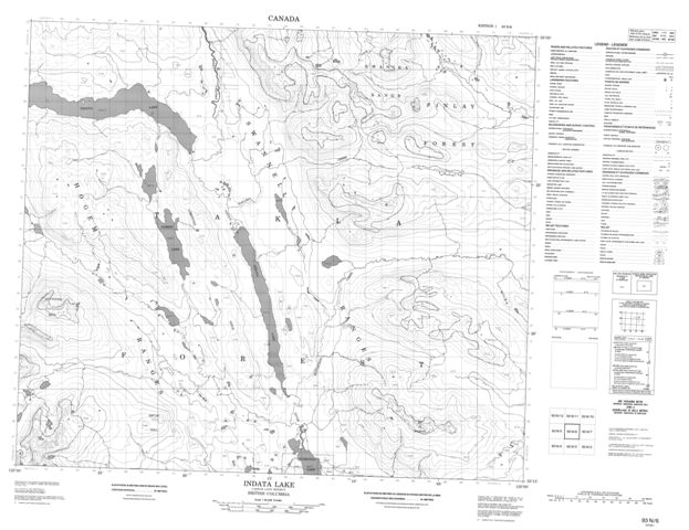 Indata Lake Topographic Paper Map 093N06 at 1:50,000 scale