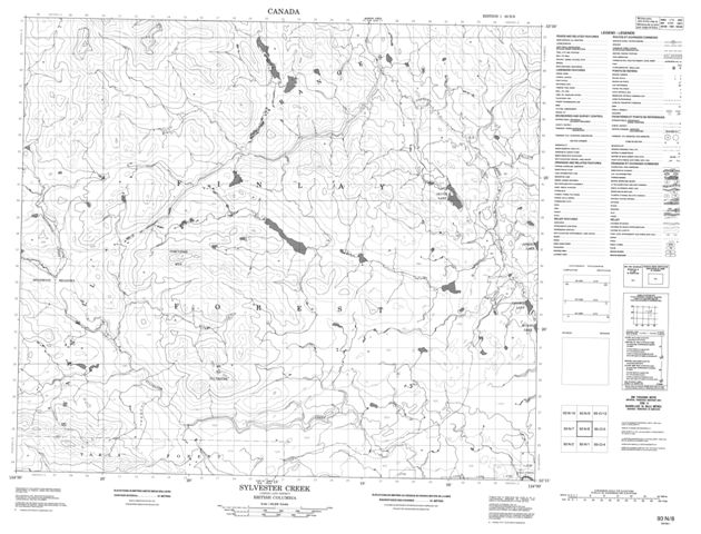 Sylvester Creek Topographic Paper Map 093N08 at 1:50,000 scale