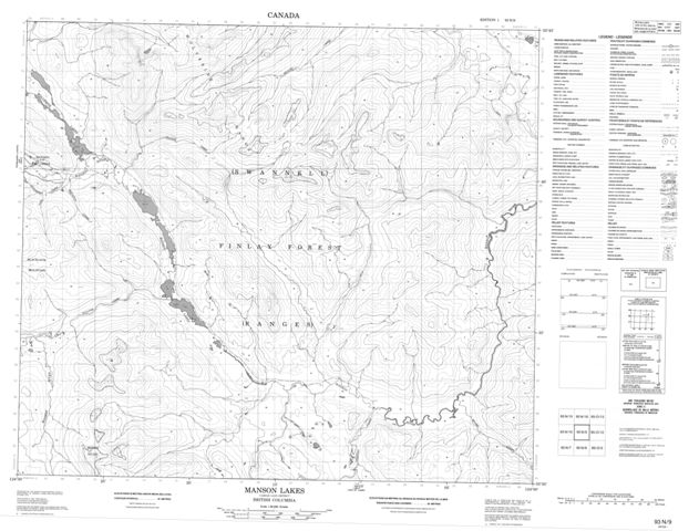 Manson Lakes Topographic Paper Map 093N09 at 1:50,000 scale