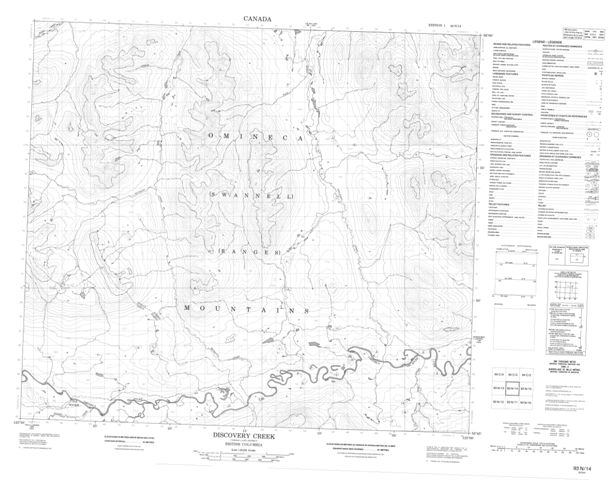 Discovery Creek Topographic Paper Map 093N14 at 1:50,000 scale
