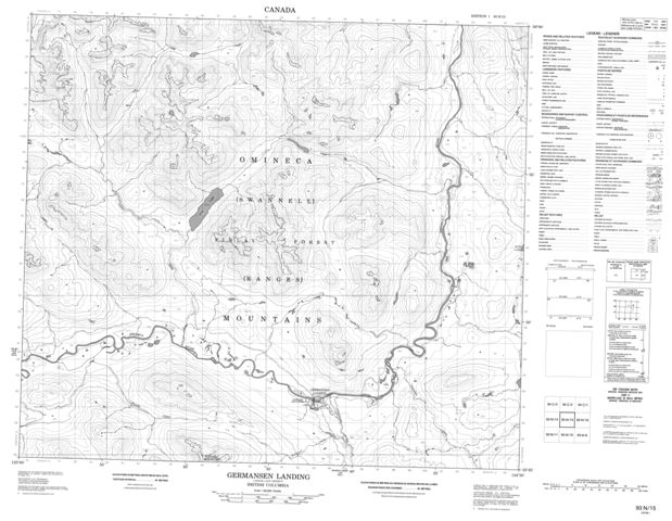 Germansen Landing Topographic Paper Map 093N15 at 1:50,000 scale