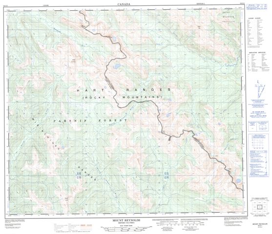 Mount Reynolds Topographic Paper Map 093O01 at 1:50,000 scale