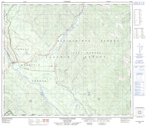 Colbourne Creek Topographic Paper Map 093O02 at 1:50,000 scale
