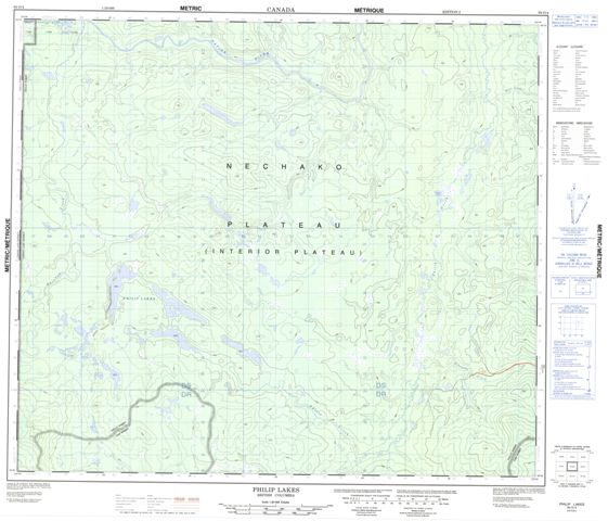 Philip Lakes Topographic Paper Map 093O04 at 1:50,000 scale