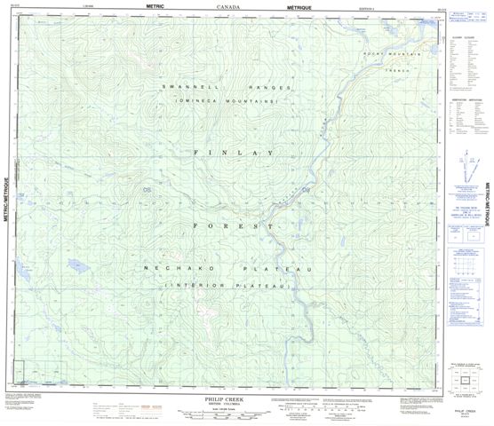 Philip Creek Topographic Paper Map 093O05 at 1:50,000 scale