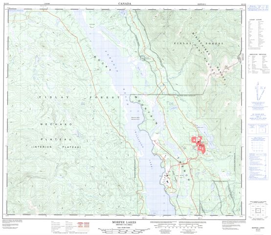 Morfee Lakes Topographic Paper Map 093O06 at 1:50,000 scale
