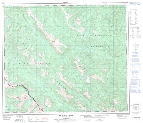 Le Moray Creek Topographic Paper Map 093O08 at 1:50,000 scale