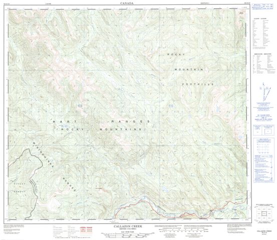 Callazon Creek Topographic Paper Map 093O10 at 1:50,000 scale