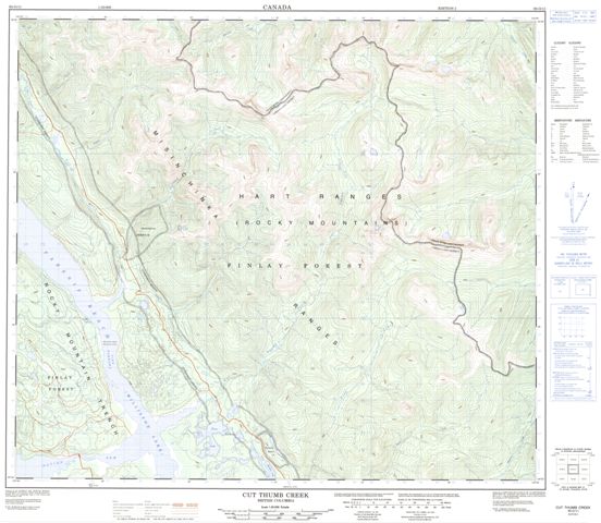Cut Thumb Creek Topographic Paper Map 093O11 at 1:50,000 scale