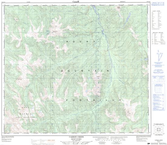 Carbon Creek Topographic Paper Map 093O15 at 1:50,000 scale