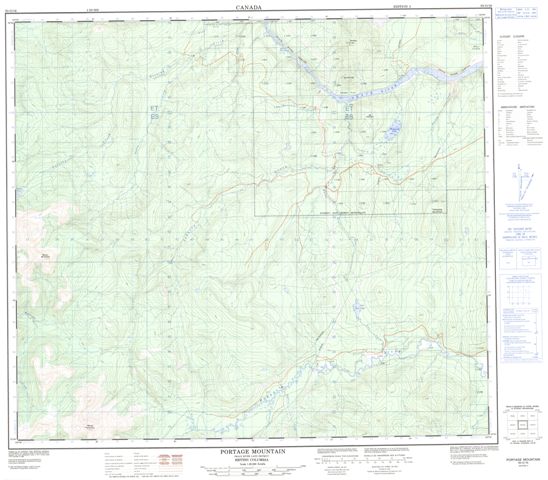 Portage Mountain Topographic Paper Map 093O16 at 1:50,000 scale