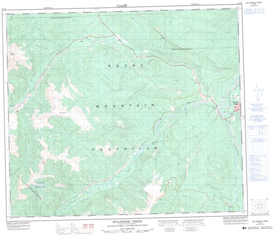 Bullmoose Creek Topographic Paper Map 093P03 at 1:50,000 scale