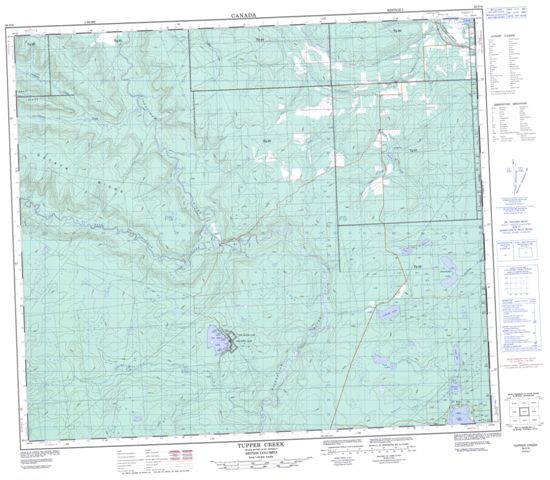 Tupper Creek Topographic Paper Map 093P08 at 1:50,000 scale
