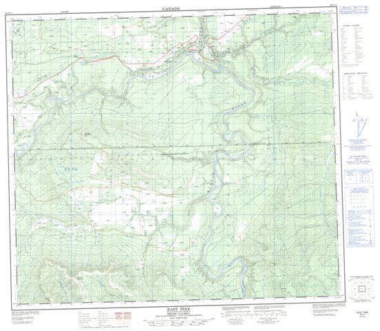 East Pine Topographic Paper Map 093P11 at 1:50,000 scale