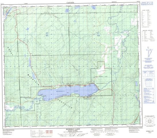 Moberly Lake Topographic Paper Map 093P13 at 1:50,000 scale