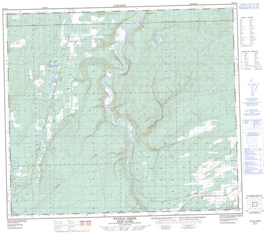 Favels Creek Topographic Paper Map 093P14 at 1:50,000 scale