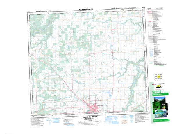 Dawson Creek Topographic Paper Map 093P16 at 1:50,000 scale